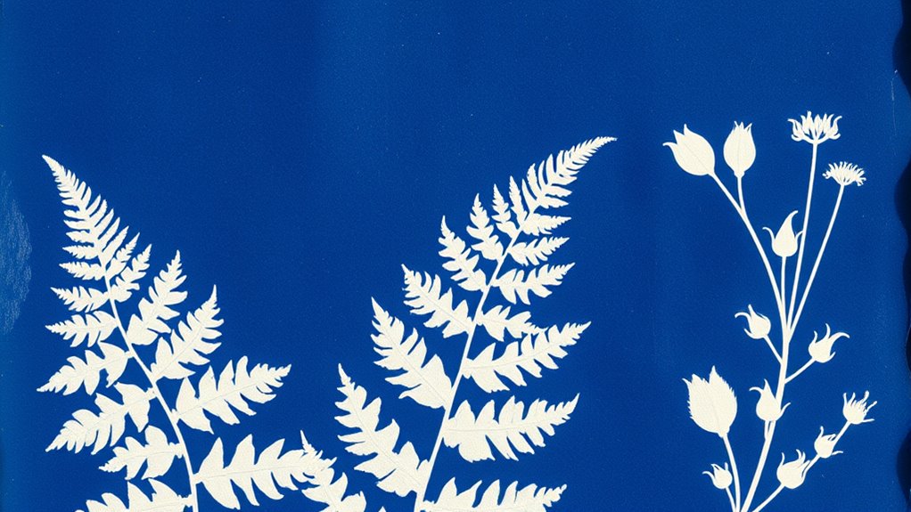 blueprints in artistic cyanotype
