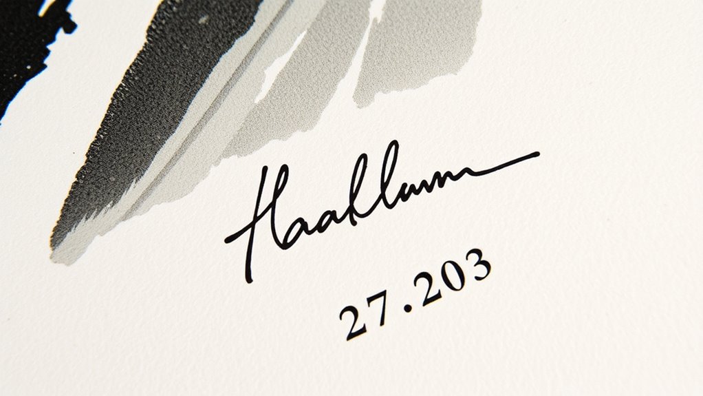 edition size and signatures