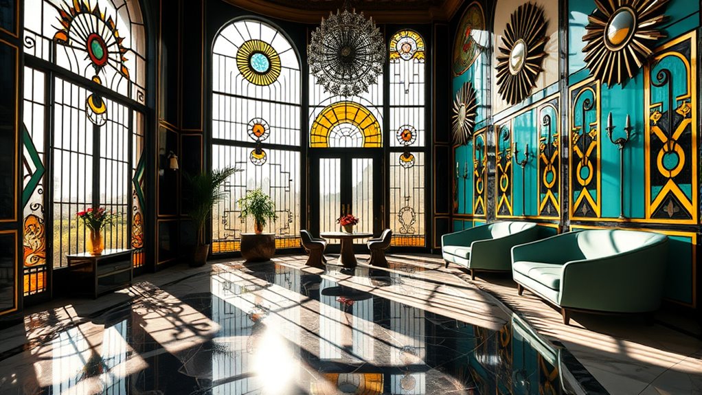 geometric motifs symbolize progress
