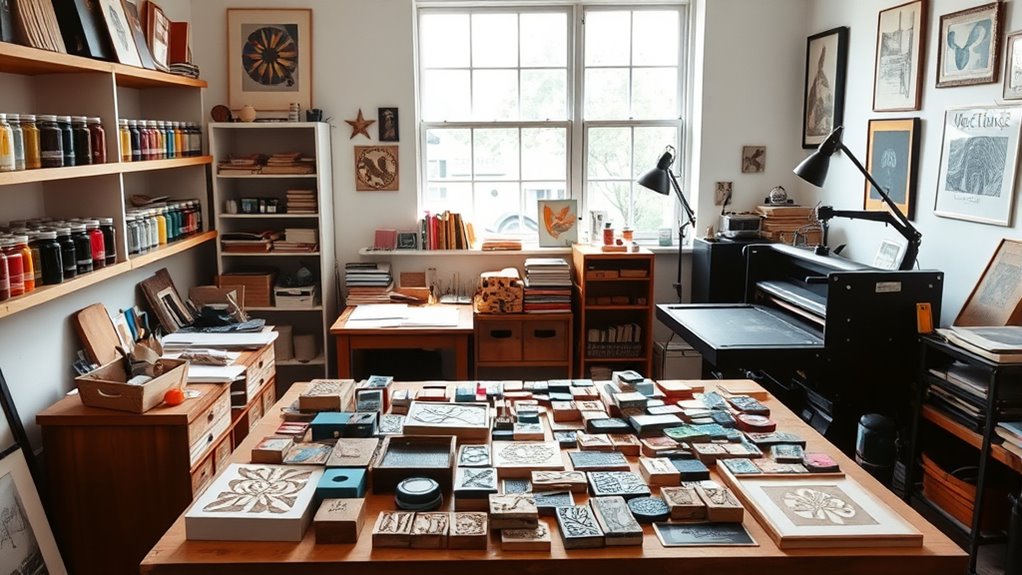 home printmaking studio setup