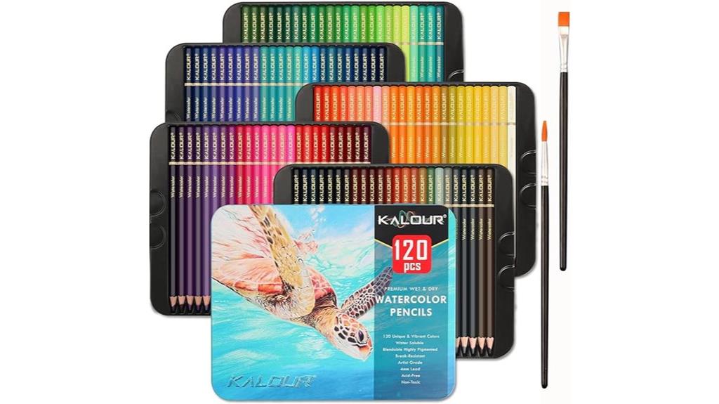 120 piece watercolor pencil set