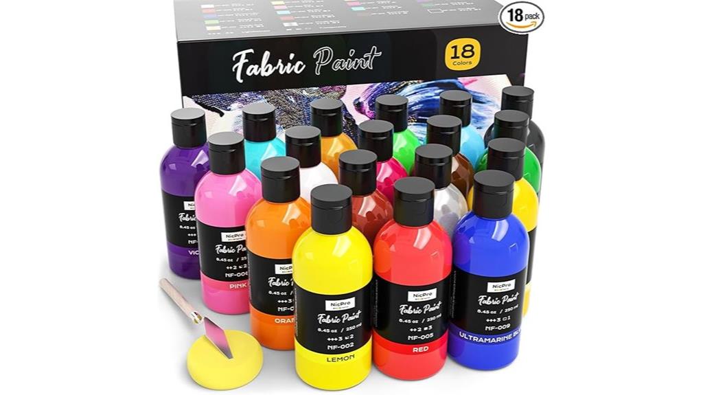 18 color fabric paint