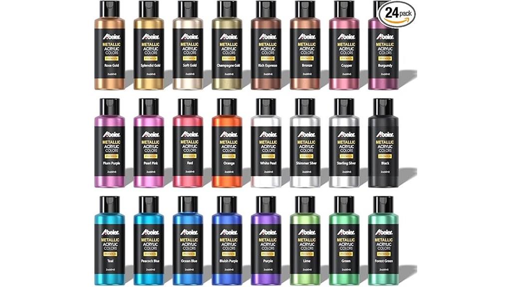 24 color metallic acrylic set