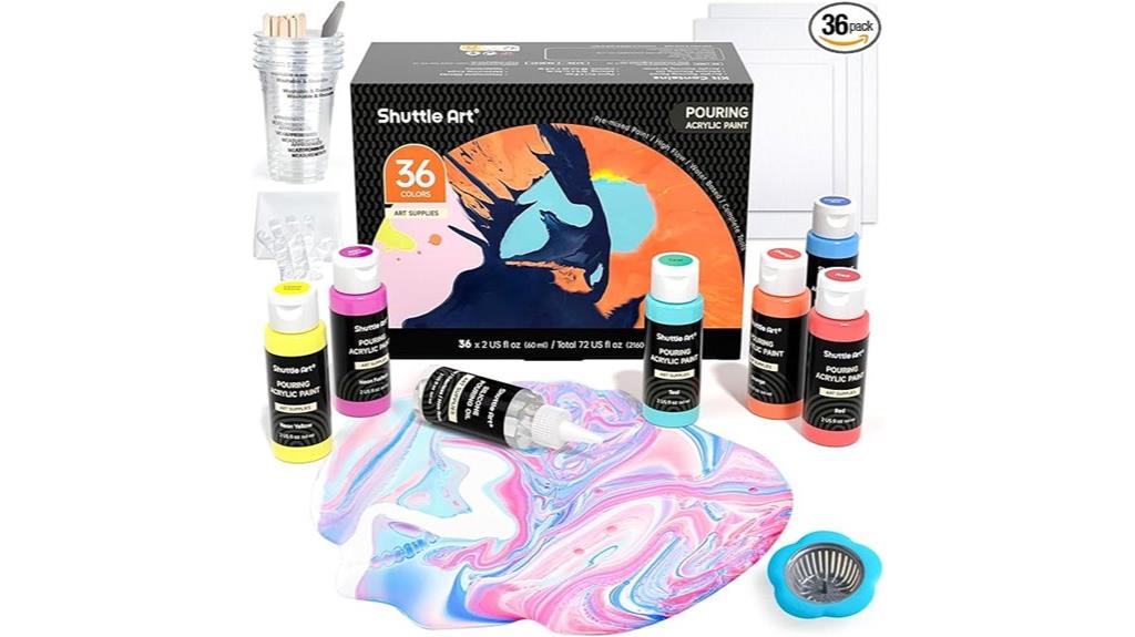 36 bottle acrylic pouring set