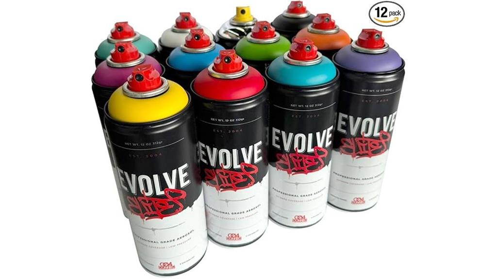 assorted color spray cans