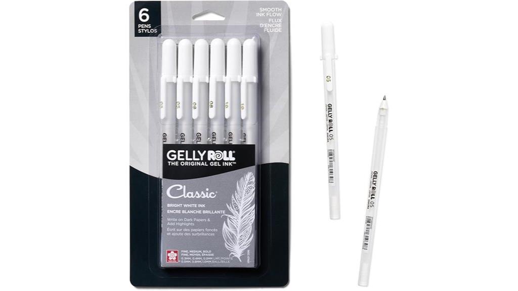 assorted tip gel pens