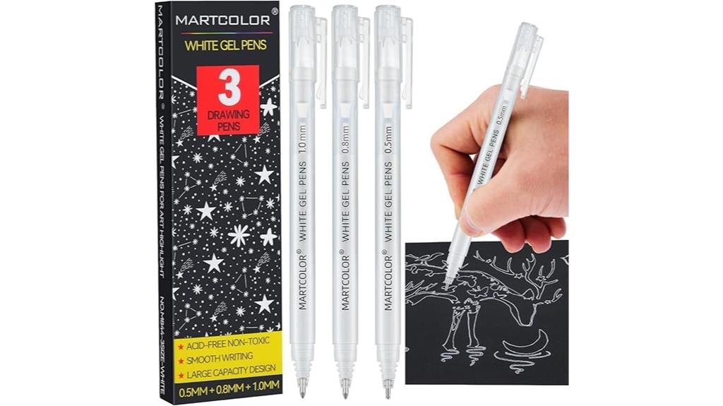 assorted tip gel pens