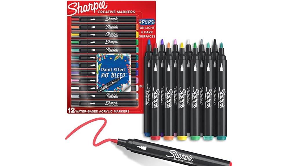 assorted water based acrylic markers