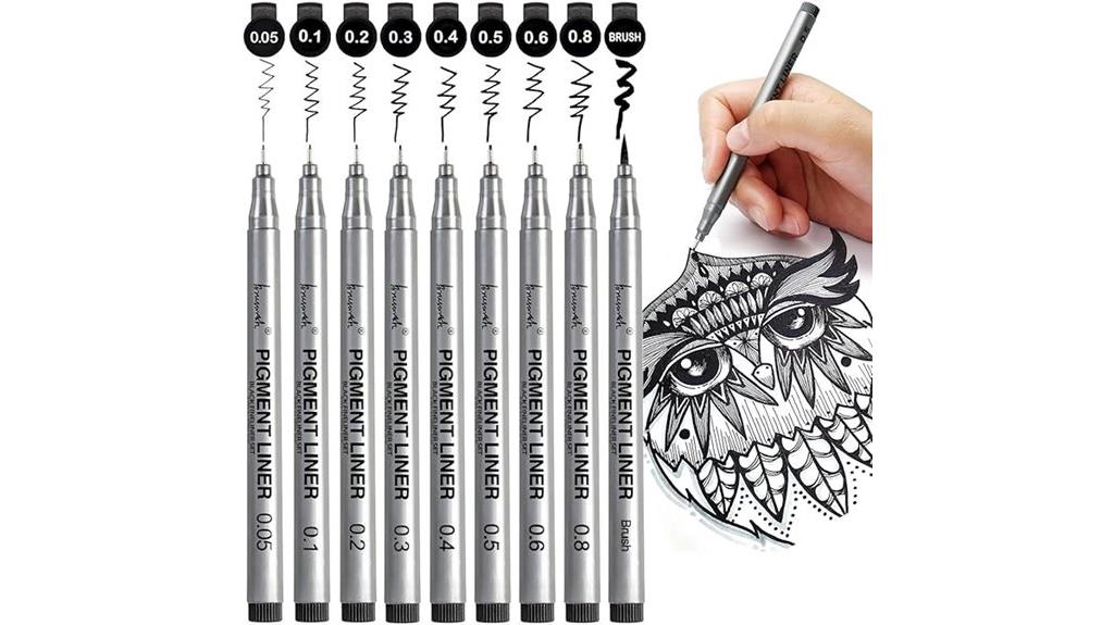 black ink fine tip