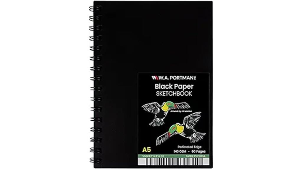 black paper sketchbook