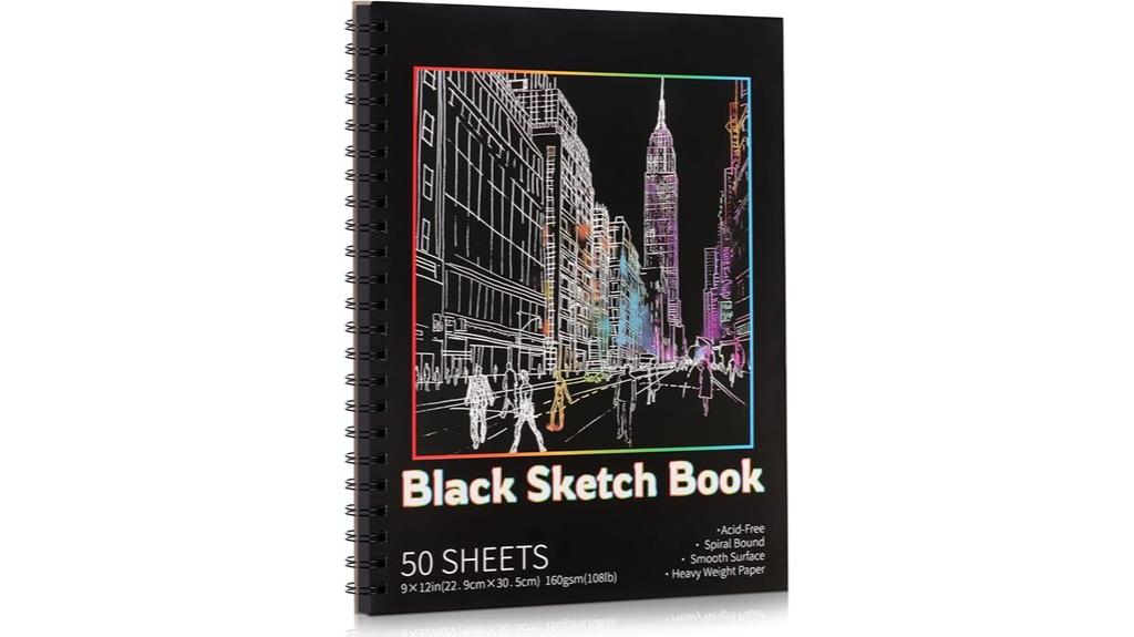 black sketchbook 50 sheets