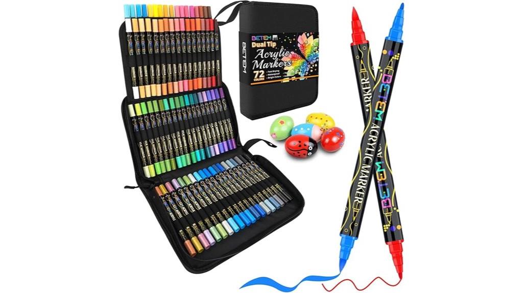 colorful dual tip markers