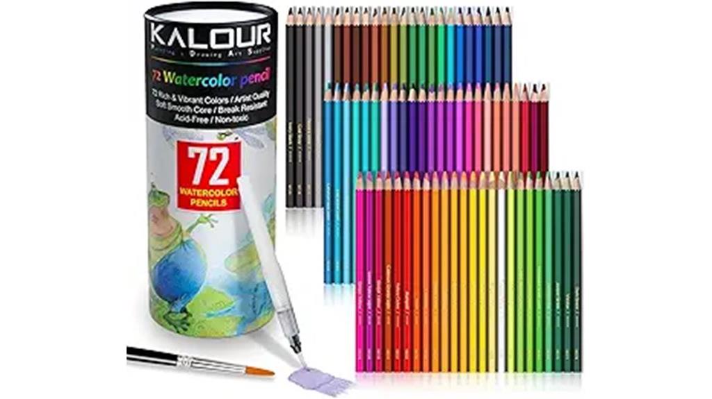 colorful watercolor pencil set