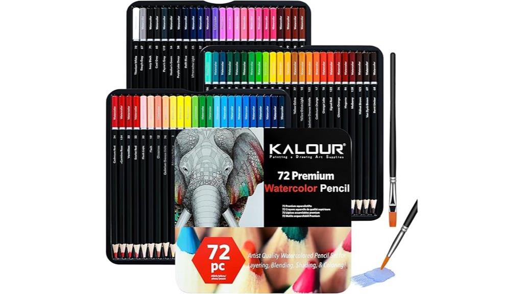 colorful watercolor pencil set