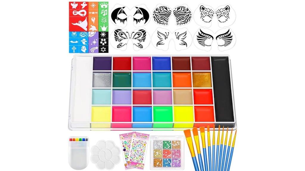 complete 26 color face painting kit