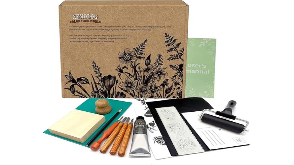 complete linocut printing set