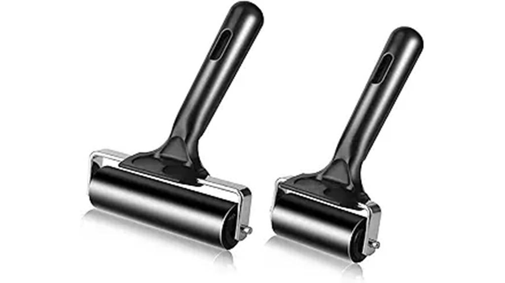 dual rubber roller brayers