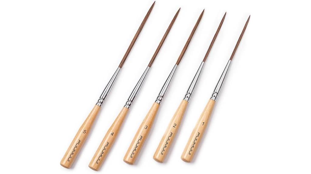 five piece long liner brushes