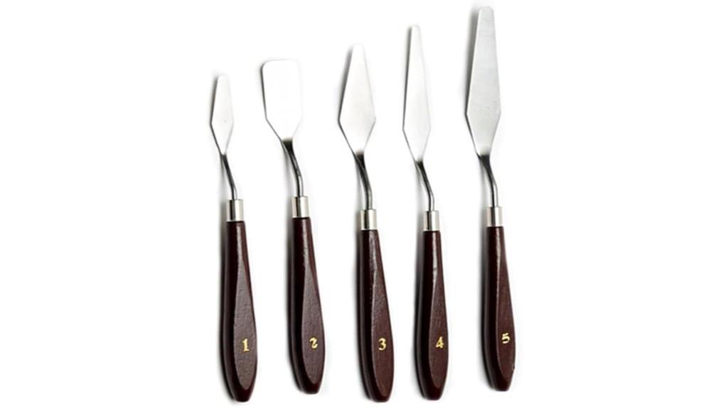 five piece painting knives