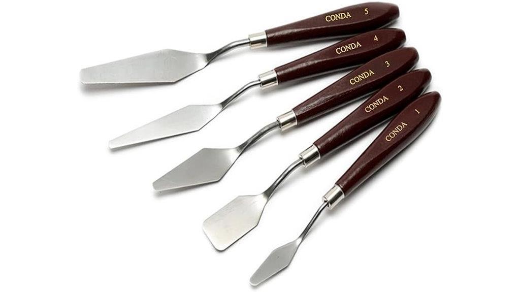 five piece palette knife set