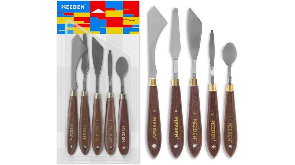 five piece stainless knives