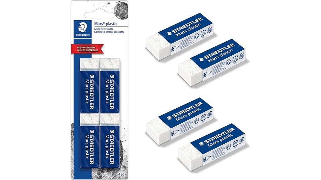 four pack vinyl erasers
