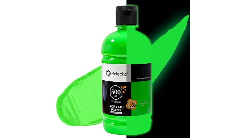green glow acrylic paint