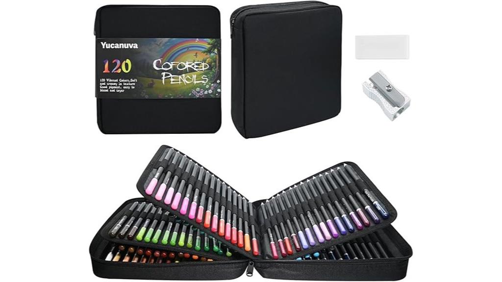 large set of colored pencils