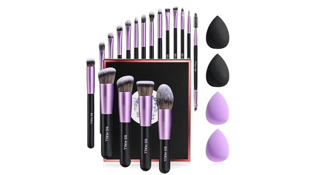 makeup brush and sponge set