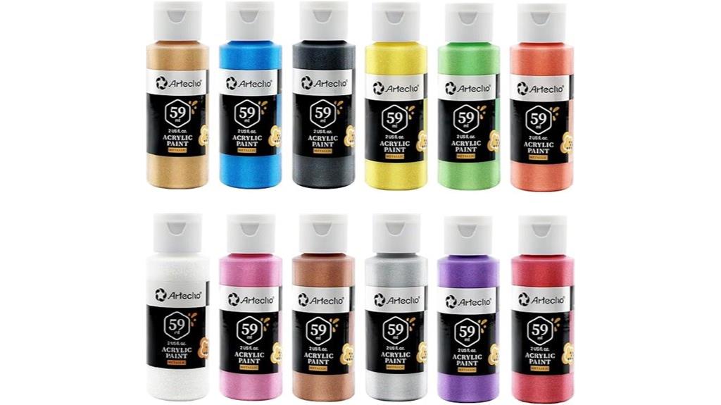 metallic acrylic paint set