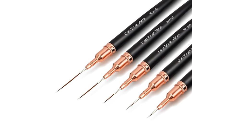 metallic nail art brush set