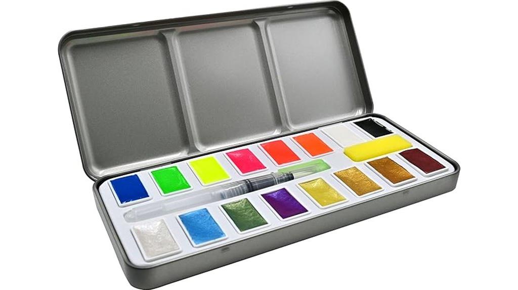 metallic neon watercolor set