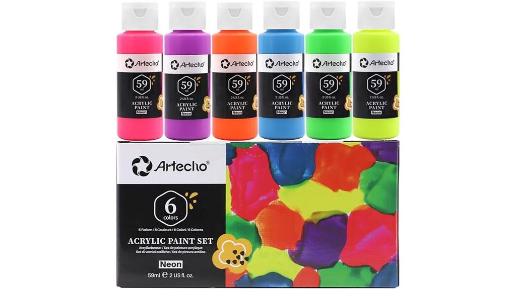 neon acrylic paint set
