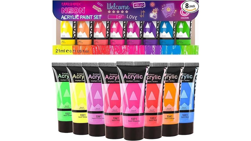neon acrylic paint set