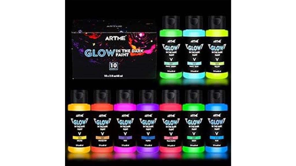 neon glow paint set
