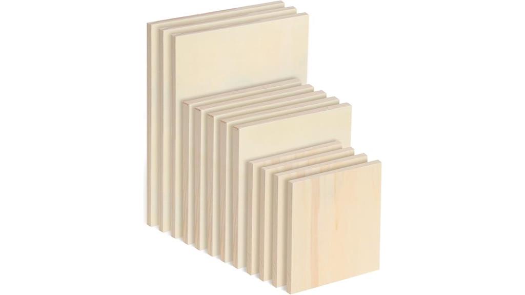 set of 12 wooden art panels