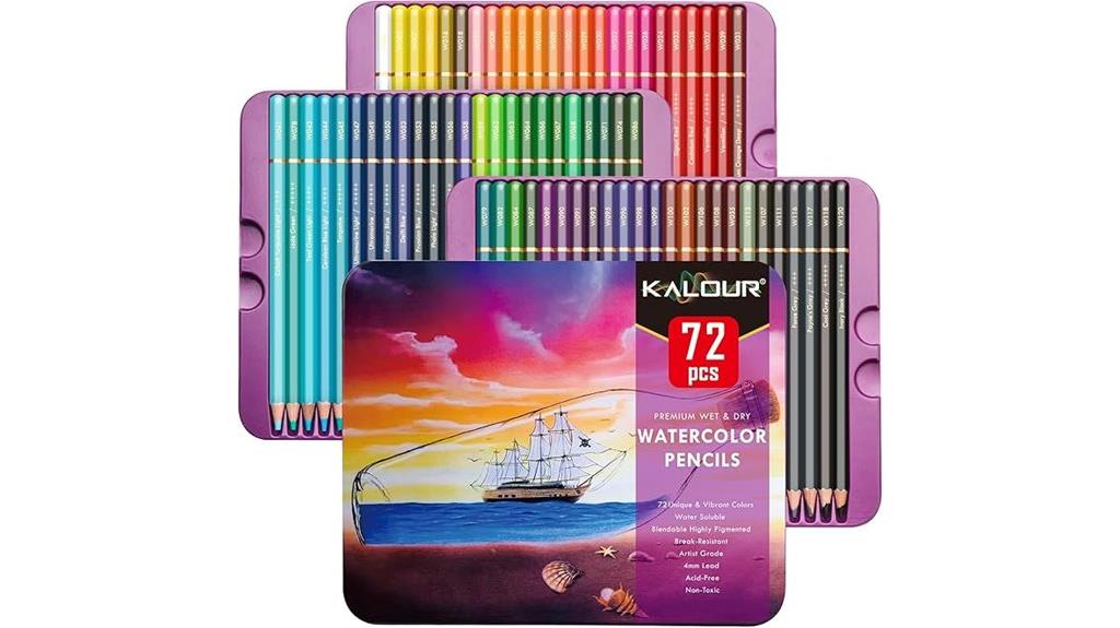 set of 72 watercolor pencils