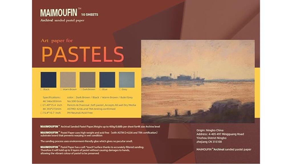 set of five pastel art boards