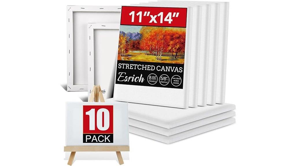 set of ten 11x14 canvases