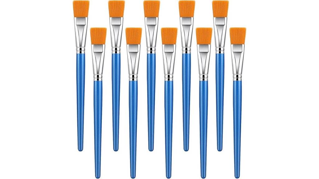 set of ten flat brushes