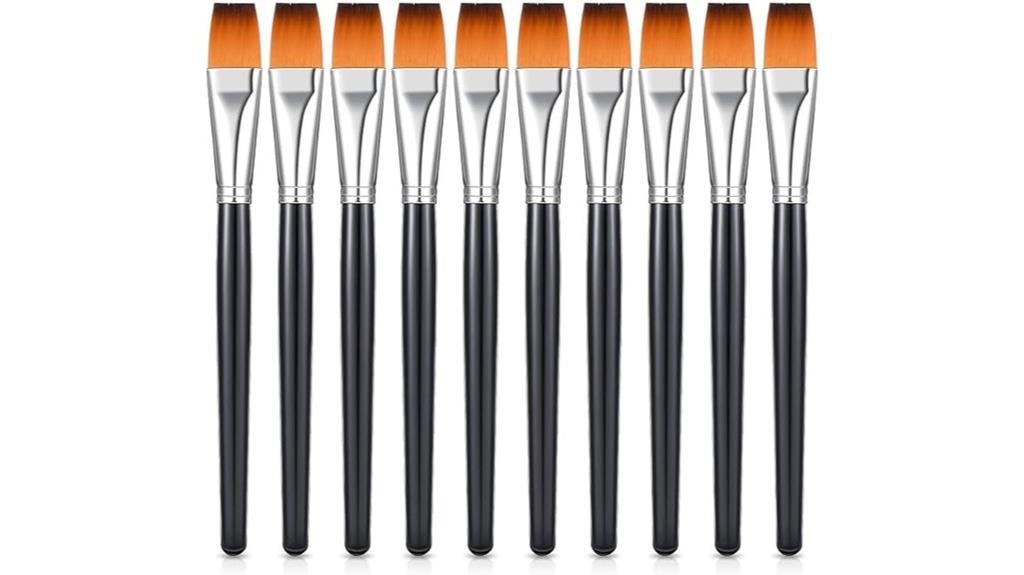 set of ten flat brushes
