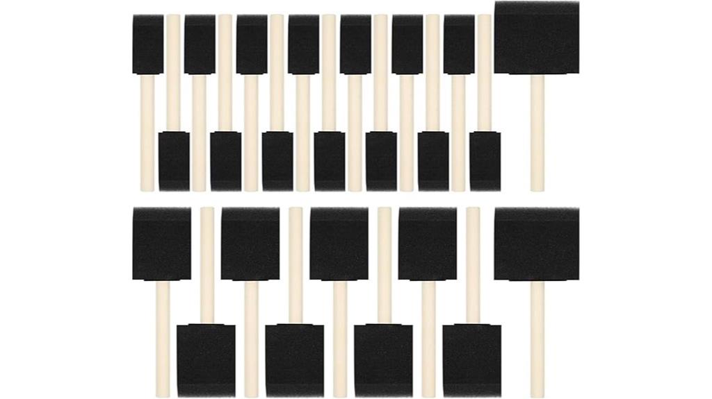 set of twenty four foam brushes