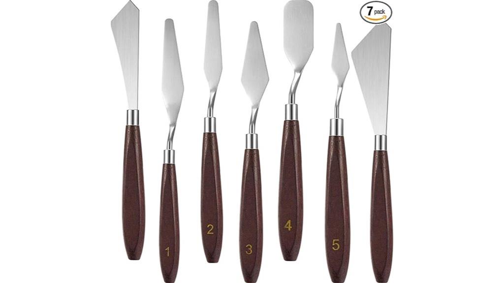 seven piece painting knife set