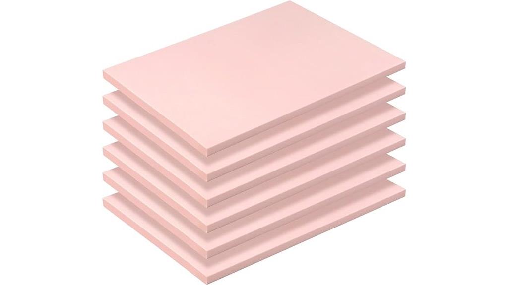 six pale pink carving blocks