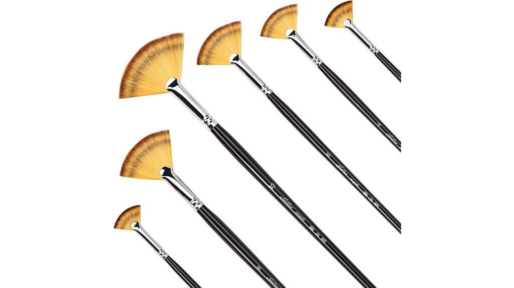 six piece long handle brushes
