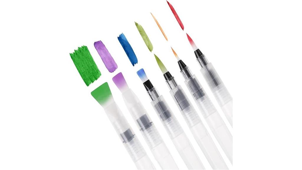 six piece watercolor pen set