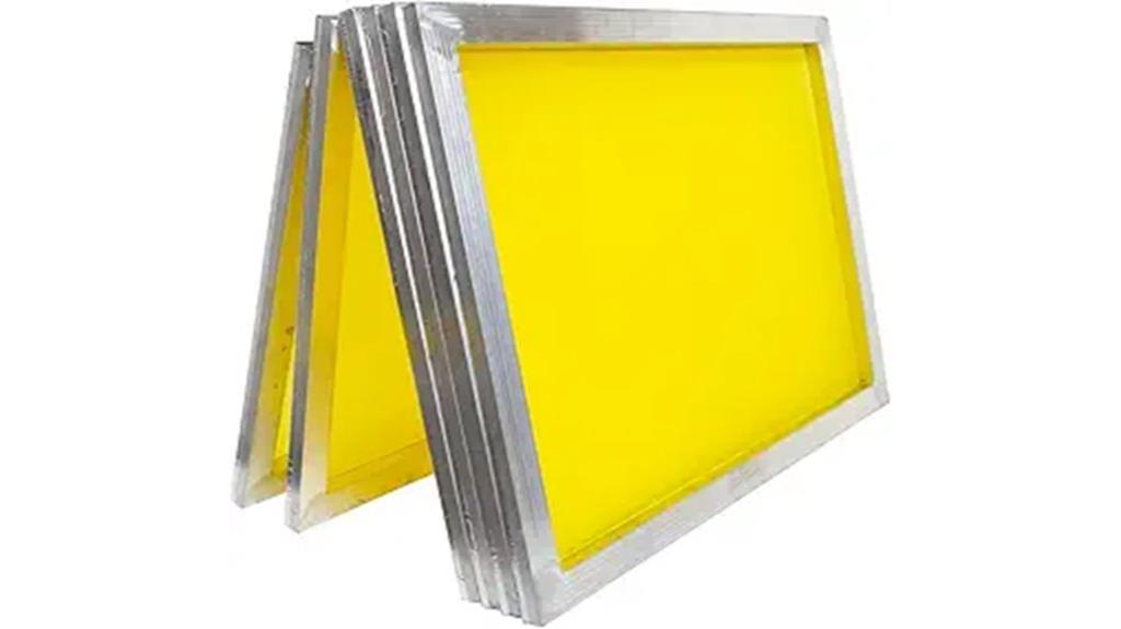 six silk screen frames