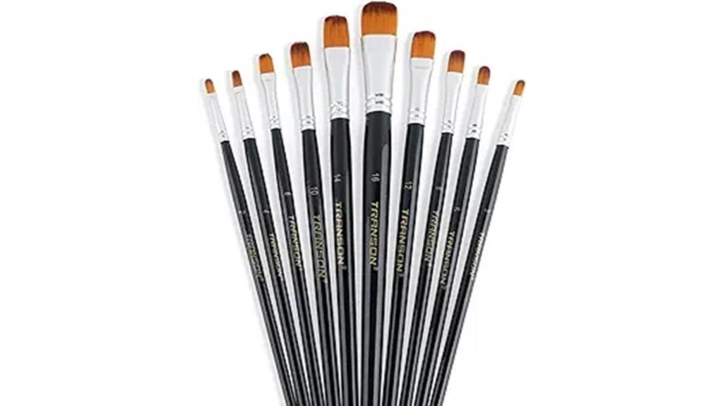synthetic filbert brush set