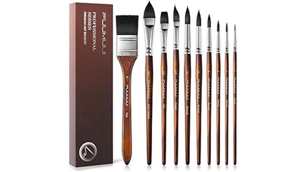 synthetic watercolor brush set
