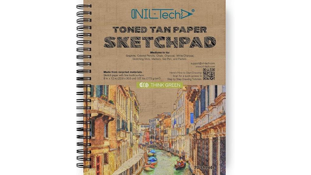 tan toned sketchbook